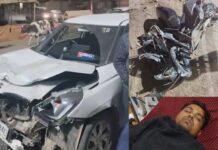 नशे में धुत पुलिस अधिकारी पर स्कूटर सवार को कुचलने का आरोप, सारंगढ़ में बवाल