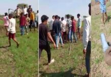 दिनदहाड़े कट्टे की नोक पर लूट: ग्रामीणों ने दो बदमाशों को पकड़कर किया पुलिस के हवाले