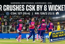 IPL 2026 highlights RRvsCSK: राजस्थान रॉयल्स ने दमदार जीत के साथ CSK को हराया