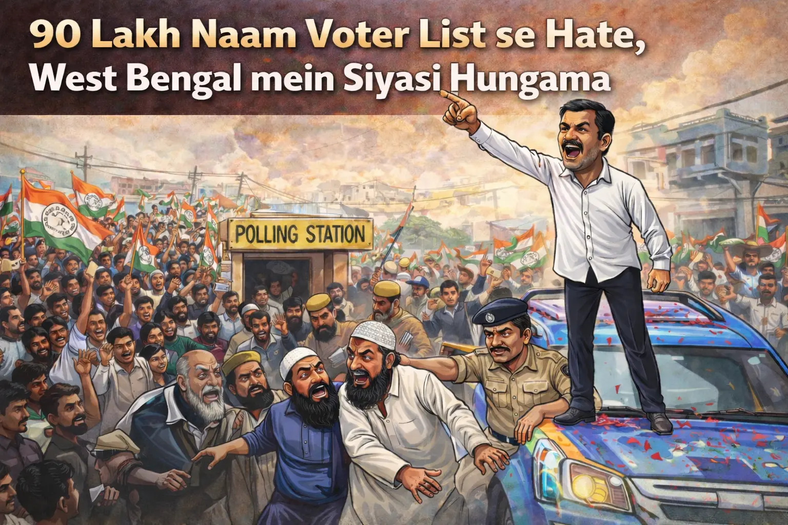 📢बंगाल: वोटर लिस्ट से 90 लाख नाम हटे 😲 - ShareChat