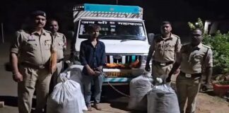 खुटगांव चेकपोस्ट पर पुलिस की बड़ी कार्रवाई, सब्जियों के नीचे छिपा मिला 130 किलो गांजा