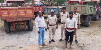महान नदी में अवैध रेत उत्खनन पर कार्रवाई, 3 ट्रैक्टर जब्त