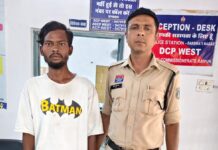 धारदार चाकू के साथ युवक गिरफ्तार, सरस्वती नगर पुलिस की कार्रवाई