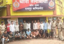 तेलीबांधा में पुलिस का सघन अभियान, 22 संदिग्धों पर कार्रवाई