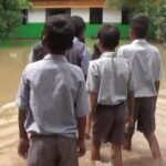 बारिश में तालाब बना स्कूल परिसर, जलभराव से बच्चों की सुरक्षा पर संकट