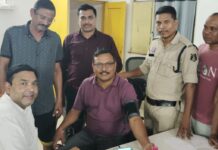 पुलिस कंट्रोल रूम में स्वास्थ्य परीक्षण शिविर, 55 पुलिसकर्मियों की हुई जांच