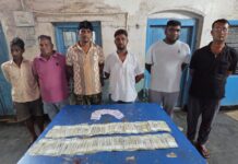 आरंग में जुए के अड्डे पर पुलिस का छापा, छह जुआरी गिरफ्तार