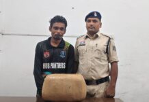 रायपुर में 10.345 किलो गांजा जब्त, नशा तस्करी के आरोप में युवक गिरफ्तार