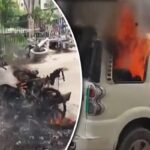 पटना में सड़क हादसे के बाद बवाल, भीड़ ने बस और पुलिस वाहन में लगाई आग