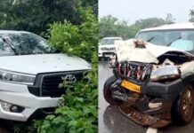 कोंडागांव में वन मंत्री केदार कश्यप के काफिले का एक्सीडेंट, 4 पुलिसकर्मी घायल